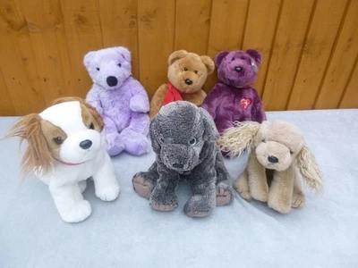 Bundle of 6 Vintage Ty Soft Plush Toys Beanie Buddies Classic Signature Bear - Image 1 of 4
