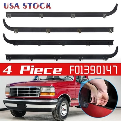 Door Window Seal Belt Weatherstrip 4 Piece-Set For 1987-1997 Ford F150 F250 F350 - Изображение 1 из 4