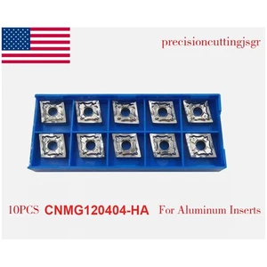 10Pcs For Aluminum CNMG430.5 -HA CNMG120402 -HA H01 CNC Carbide Inserts - Picture 1 of 6