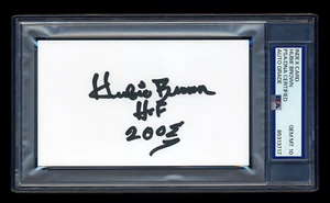HUBIE BROWN SIGNED INDEX CARD PSA/DNA HOF AUTO KENTUCKY COLONELS ABA GEM MINT 10 - Picture 1 of 1
