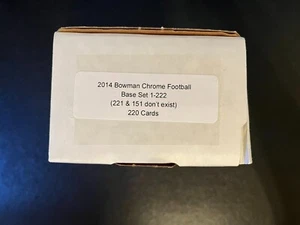 2014 Bowman Chrome Football Complete Base Set 220 Cards 1-222 - Picture 1 of 2