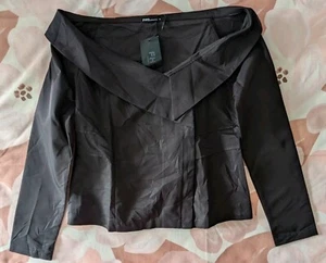 FHQ collection Blouse Women's Size M Black Off Shoulder Blouse Zip Up Party - Bild 1 von 10