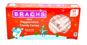 Brachs 55ct Mini Peppermint Candy Canes - 2 Pack, 4 Pack, Case of 24 - Picture 1 of 5