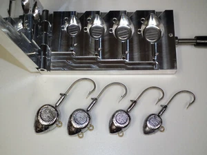 Saltwater Flateye Jig Barbed with eyes mold 4,6,8,10oz CNC Aluminum - Picture 1 of 7
