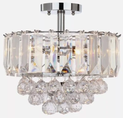 Safavieh Lighting Vaxcel 3 luces cromo acrílico montaje empotrado cromo 13,5"x13,5"x1 Foto 1 de 4