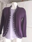 "Keeno" Ladies Purple Cardigan With Attached Lilac Jumper Top Size 12/14