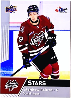 2022-23 Upper Deck CHL Stars Matthew Poitras #337 SILVER Guelph Storm Sp NM - Image 1 of 2