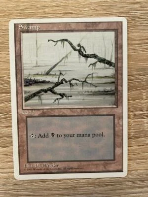 MTG ALTERNATE 4TH EDITION SWAMP NM MAGIC THE GATHERING BASIC LAND ODDITY ART #B - Image 1 of 4