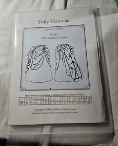 TV363 Truly Victorian 1887 Summer Overskirt Pattern Design (Smudged Packaging) - Picture 1 of 3