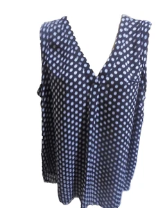 CROSSROADS NWOT SIZE 16 Black White Spot Centre Pleat TOP - Picture 1 of 3