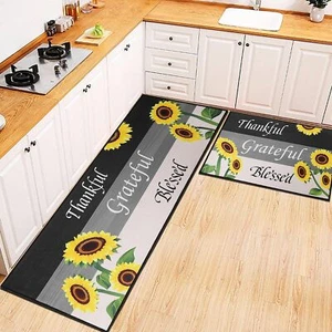 2 Pcs Kitchen Rugs Set Washable Kitchen Mats for Floor Home Sink Bathroom Cus... - Picture 1 of 7