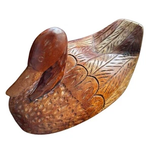 Vintage hand carved wooden duck home decor 9” - Picture 1 of 10