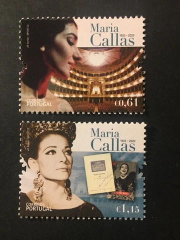 Portugal 2023 - 100 Years Maria Callas birth stamps set MNH Cover