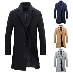 Fashionable Fomal Office Jacket Men's Winter Warm Overcoat Long Sleeve