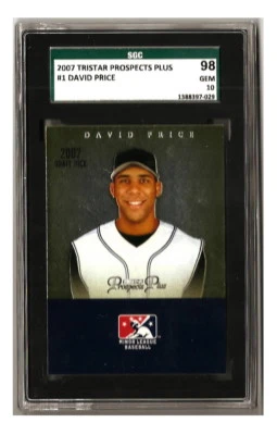 David Price 2007 Tristar Prospects Plus No1 дебютант MiLB SGC 98 Gem как новая 10 Pop:1 - Изображение 1 из 3
