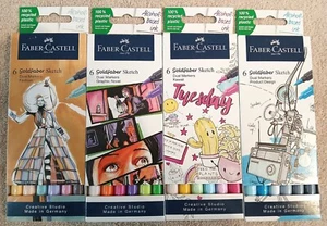 NEW ~ Faber-Castell Lot of 4 ~ 6 Packs ~ Goldfaber Sketch Dual Marker Sets ~ #1 - Picture 1 of 3