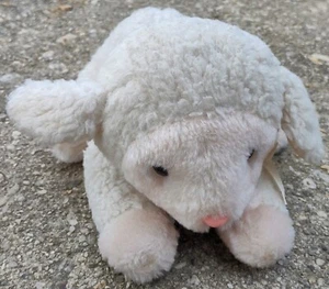 Vintage Dan Brechner White/Pink Plush 9" Lamb Sheep - Made in Korea - Picture 1 of 6