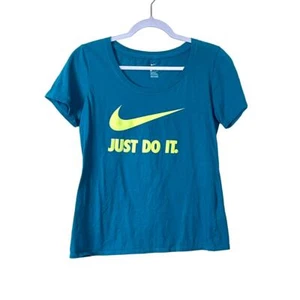 Nike Teal Lime The Nike Tee Just Do It T-Shirt Size Small - Picture 1 of 6