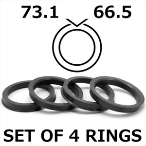 73.1 - 66.5 SPIGOT RINGS SET OF 4 For Alloy Wheel Hub Centric wheel spacer - Picture 1 of 5