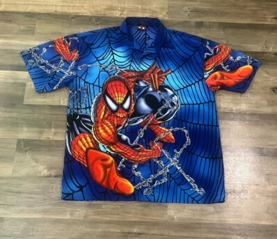 Vintage Spiderman Shirt Mens Large Marvel Comics All Over Print Y2K Adult - Image 1 of 4