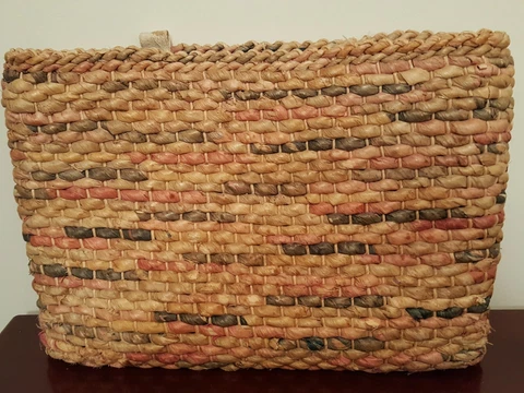 VTG Seagrass WOVEN BASKET Original Purse 18" X 12" X 6" Cover