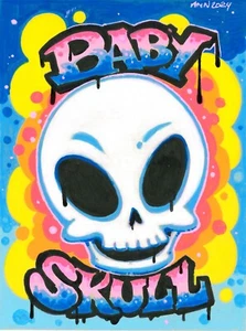 Baby Skull 6x8 in color drawing - Picture 1 of 1