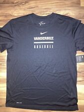 NWT Nike Vanderbilt Baseball Mens Large Dri Fit Shirt Black VandyBoys Commodores