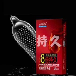 1Scatola/10pz Preservativi Adulti Lattice Sensibile Massaggio a Punti Stimolante a Costine- - Foto 1 di 10