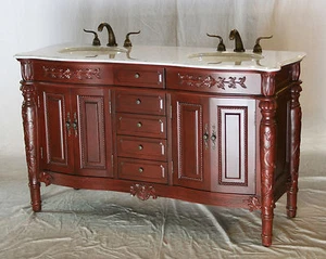 60-Inch Antique Style Double Sink Bathroom Vanity Model 2206-K  - Picture 1 of 2