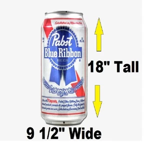 Pabst Blue Ribbon Can Sign Metal Die Cut Vintage Style Large - Picture 1 of 3