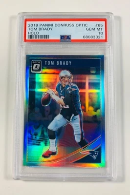 Tom Brady 2018 Panini Donruss Optic Silver Holo SP Patriots #65 gema como nueva PSA 10 Foto 1 de 2