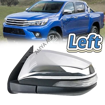 Espejo retrovisor puerta lateral izquierda con intermitente 7 pines para Toyota Hilux 2015-2020 Foto 1 de 4