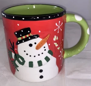 Schlittenglocke Bistrobecher 24oz Schneemann "Let It Snow" Weihnachten groß Kaffeetasse - Bild 1 von 10