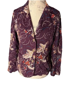 Johnny Was Blazer bestickt lila Orient Drache Größe Medium - Bild 1 von 6