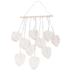 Makramee-Wandbehang, Boho-Dekoration, Makramee-Wandteppich mit Holzperlen u7676 - Bild 1 von 7