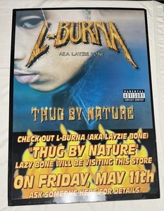 L Burna Layzie Bone Thug By Nature Record Store Promo Display Raro 37”x25” Teppisti - Foto 1 di 6