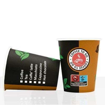 Coffee to go Becher aus Hartpapier 0,2l, 1000Stk, Pappbecher, Kaffeebecher to go - Bild 1 von 4