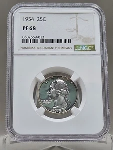1954 Washington Quarter Proof NGC PF 68 - Picture 1 of 10