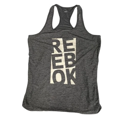 Camiseta Reebok Feminina XL Cinza Racerback Regata Treinamento Academia Atlética Corrida - Imagem 1 de 4