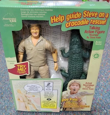 VINTAGE "STEVE IRWIN" FIGURE W/CROCODILE NRFB NR - Image 1 of 4