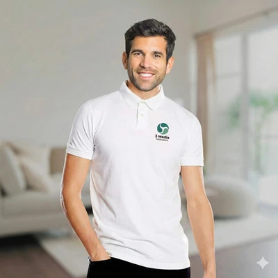 Camiseta polo personalizada personalizada, texto, logotipo na camisa logotipo comercial personalizado - Imagem 1 de 4