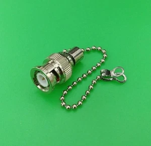 (1 STCK.) BNC Stecker Terminator 75 Ohm mit Kette - USA Verkäufer - Bild 1 von 3