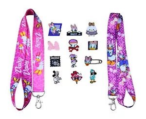 Daisy Duck Motto Starter Schlüsselband Set mit 5 Disney Park Trading Pins Brandneu - Bild 1 von 3