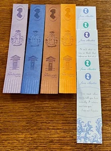 Jane Austen 4 Leather and 5 Paper Bookmarks - Picture 1 of 3
