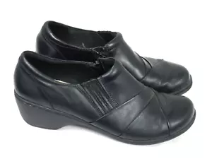 Clarks Collection Schuh Damen 9 M seitlicher Reißverschluss Halbschuh schwarz Leder - Bild 1 von 9