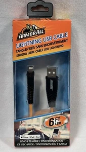 Cable USB Armor All Lightning de 6 pies - Sincronización y carga sin enredos para iPhone/iPad - Imagen 1 de 4