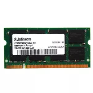 Infineon 1GB SO-DIMM PC-2700 333 MHz DDR SDRAM Memory HYS64D128021EBDL-6-C - Picture 1 of 4