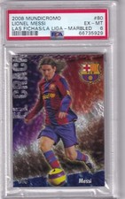2008 Mundi Chrome Las Fichas De La Liga Marbled Lionel Messi #80 PSA 6 EXMT