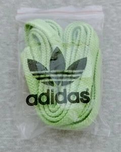 NIP ADIDAS SHOE LACES GREEN FLAT 56" NEW - Picture 1 of 2