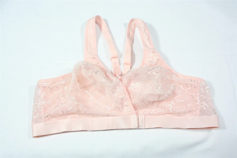 Sujetador de copa cruzado sin costuras con cierre frontal 38B rosa 920X04 Leading Lady 5048 Foto 1 de 2